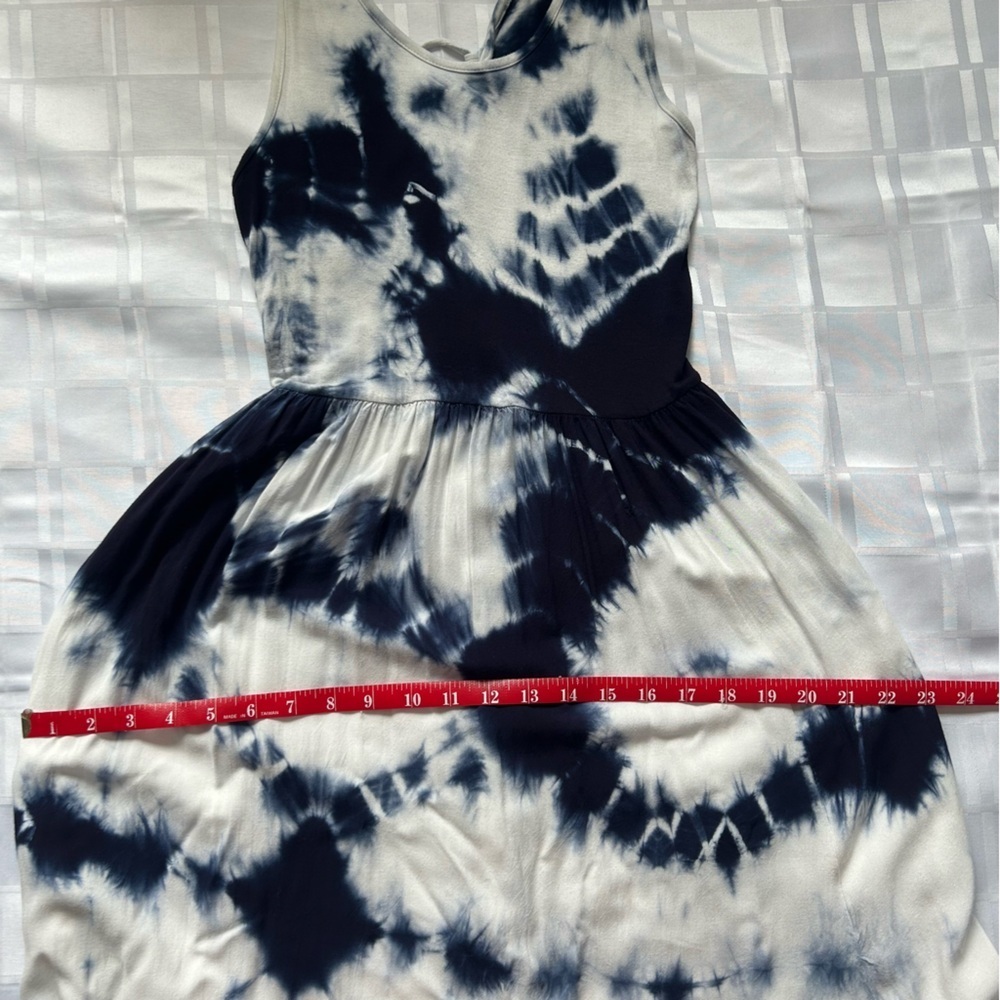 Dex Blue & White Tie Dye Maxi Length Tank Top Style Dress - Picture 7 of 16